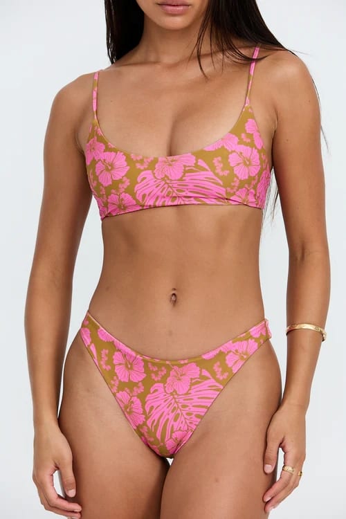 Babe Top - Garden, $105 (approximately P5,948.35). Tai Bottom - Garden, $90 (approximately P5,098.59), BENOA, benoaswim.com